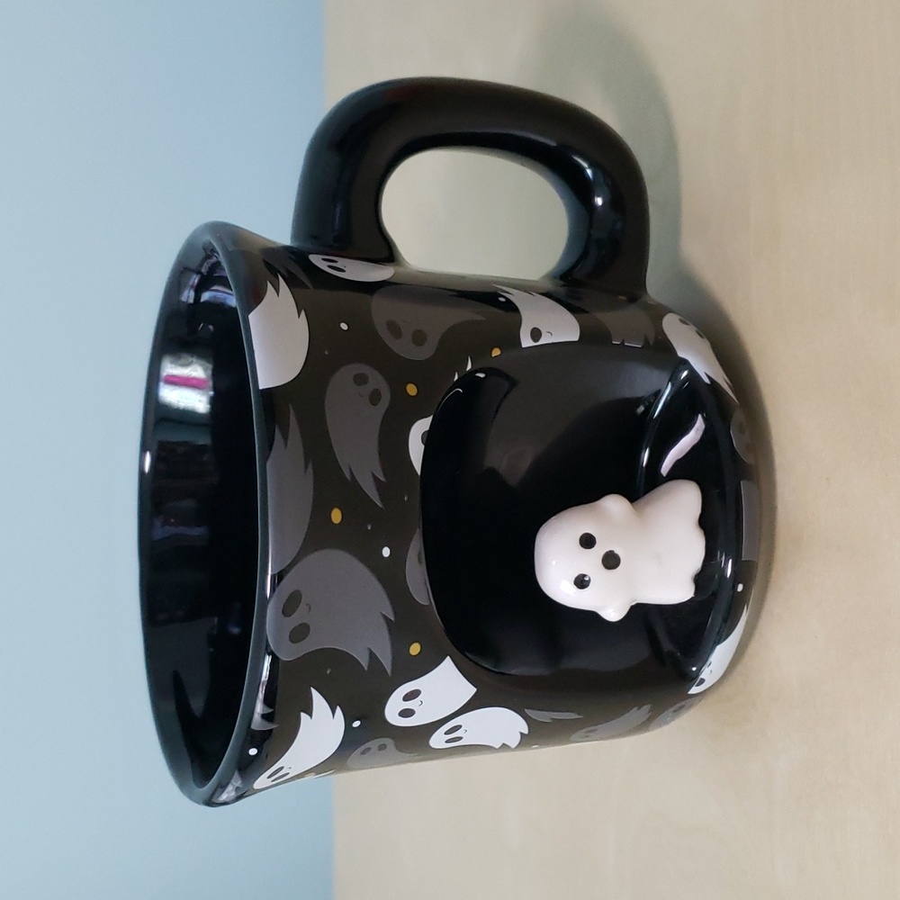 Market Find brand 15 oz black Ghost mug